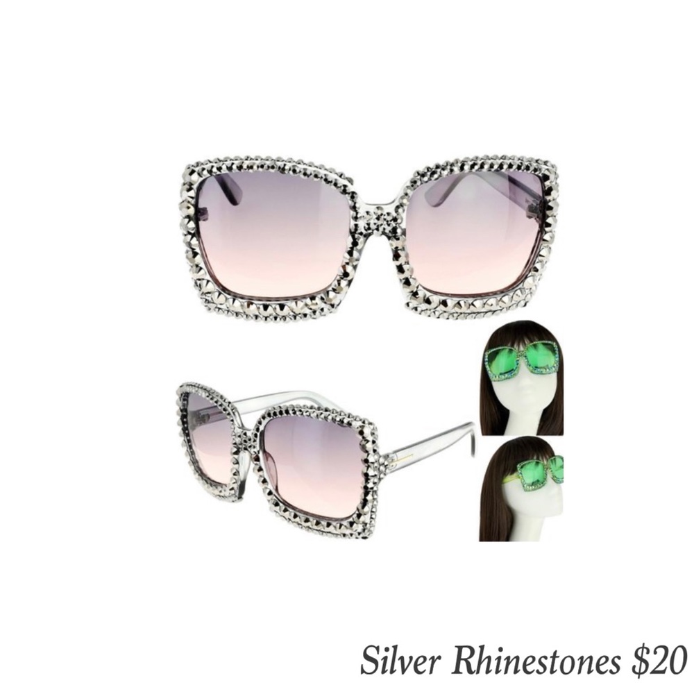 Silver Rhinestone Sunglasses